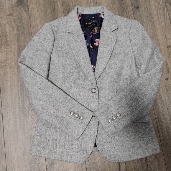 Talbots Aberdeen Wool Blend Herringbone Tweed Blazer 4 - Picture 10 of 16